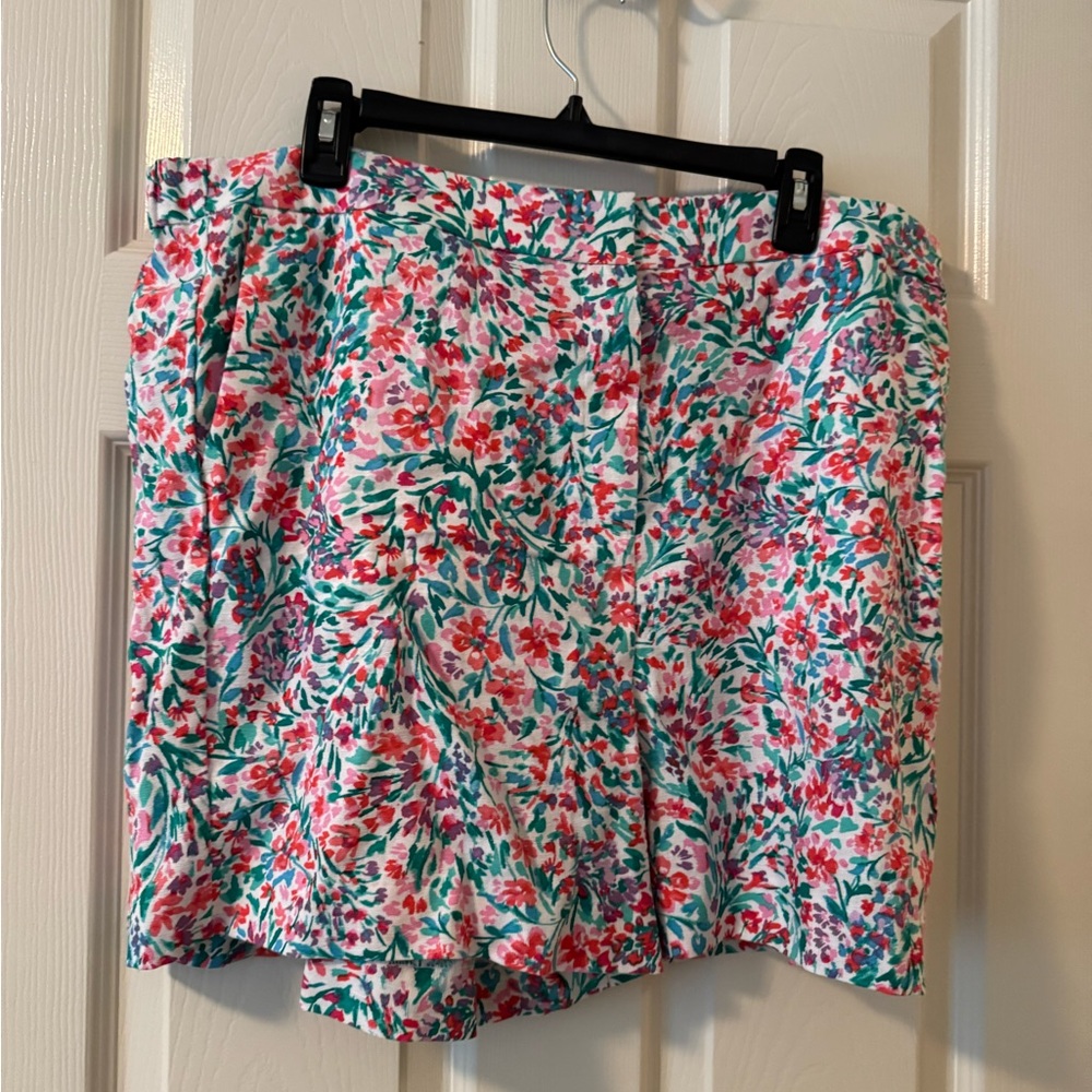 NWT J. Crew linen Floral Shorts, sz 16